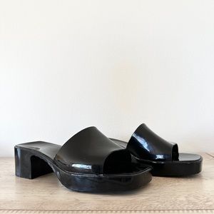 Vintage 90s Nicole Miller Square Open Toe Jelly Sandal Size 9